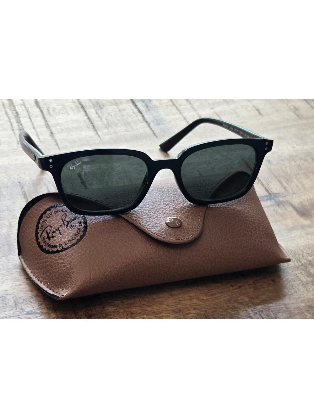 Ray-Ban Sunglasses RB4456 Zaya 6677/71 53mm Black Green 145mm Unisex, ITALY NEW